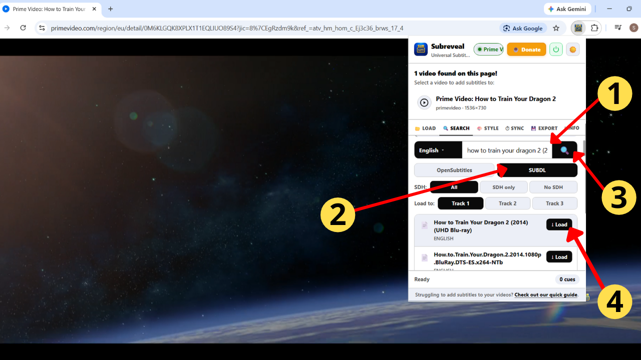 Search and load subtitles via SUBDL